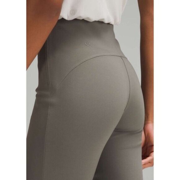 Lululemon Sz 12 Pants Grey Sage Smooth Fit Pull On Hi Rise Cropped Minimalist - Picture 3 of 6